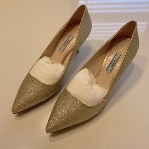 Prada Shinning Glitter Kitten Pumps Size 37